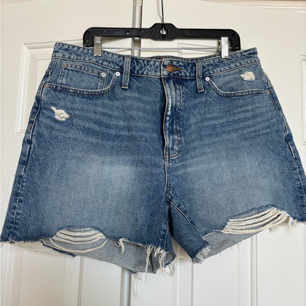 Madewell Blue High-Waisted Jean Shorts
